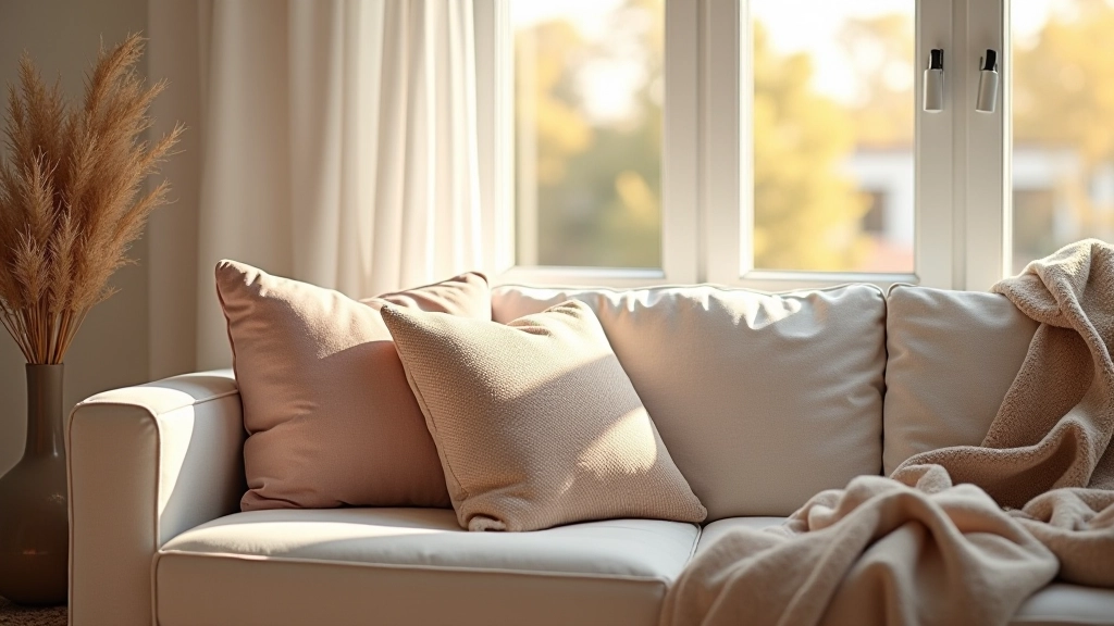 Thoughtfully designed interior with cushions and textiles creating a comfortable home atmosphere