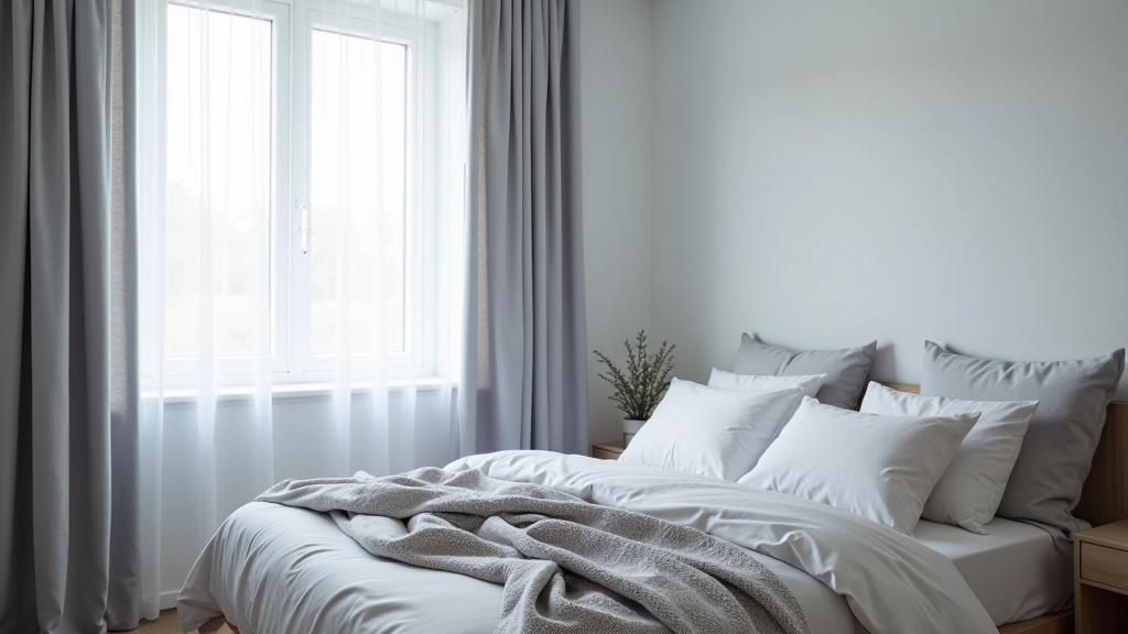 Bedroom with new curtains and textile styling